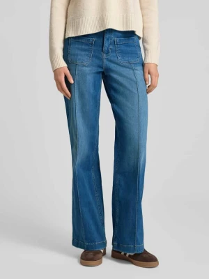 Jeansy z szerokimi nogawkami i szwami podłużnymi model ‘Melly Groove’ OPUS PANTS