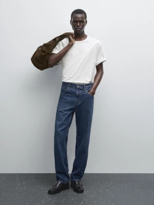 Jeansy Z Szerokimi Nogawkami - Indygo - - Massimo Dutti - Mężczyzna