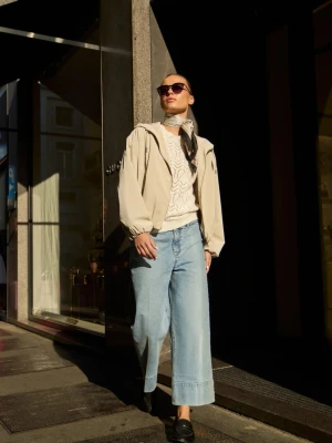 Jeansy z szerokimi nogawkami jasnoniebieskie Moodo