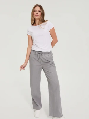 Jeansy z szerokimi nogawkami szare Moodo
