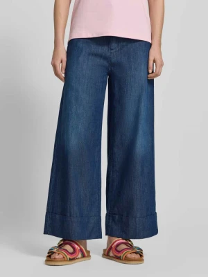 Jeansy z szerokimi nogawkami w skróconym kroju model 'VELINA' SEDUCTIVE