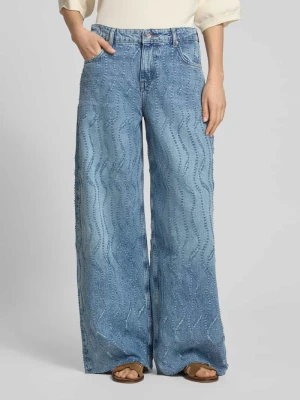 Jeansy z szerokimi nogawkami we wzór na całej powierzchni model 'FLARE' Liu Jo White