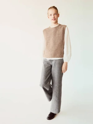 Jeansy z szerokimi nogawkami we wzór paisley szary denim - Dzieci - lata - MANGO KIDS