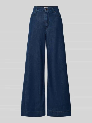 Jeansy z szerokimi nogawkami z czystej bawełny model 'VEGA' Weekend Max Mara Ciemnoniebieski