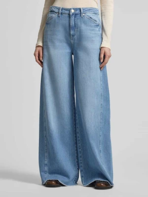 Jeansy z szerokimi nogawkami z frędzlami model 'SENA' RAFFAELLO ROSSI