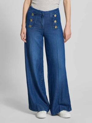 Jeansy z szerokimi nogawkami z ozdobne guziki i francuskimi wpuszczane kieszenie Rich & Royal