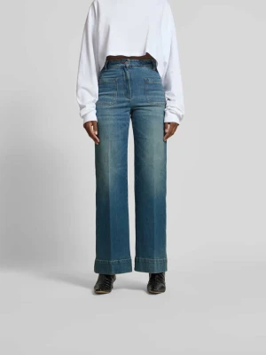 Jeansy z wpuszczanymi kieszeniami Victoria Beckham Jeansowy niebieski