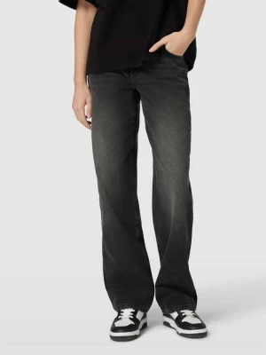 Jeansy z wpuszczanymi kieszeniami w jednolitym kolorze Review