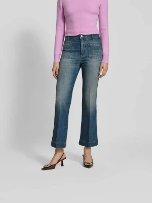 Jeansy z wyhaftowanym logo Victoria Beckham Ciemnoniebieski