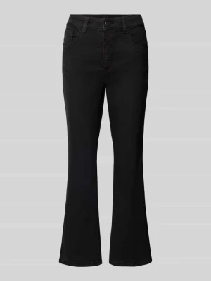 Jeansy z wysokim stanem, krój wide fit, w odcieniu dark wash, model 'Dream Kick' MAC Czarny