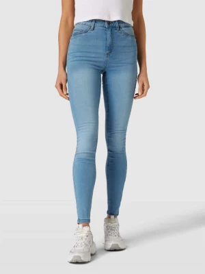 Jeansy z wysokim stanem o kroju skinny fit z dodatkiem streczu model ‘CALLIE’ Noisy May