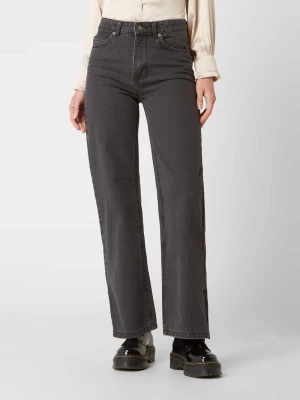 Jeansy z wysokim stanem o kroju straight fit z bawełny ekologicznej model ‘Miaja’ Minimum