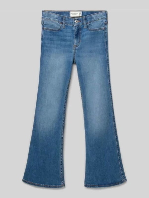 Jeansy z wysokim stanem o rozkloszowanym kroju z wpuszczanymi kieszeniami Abercrombie & Fitch Niebieski
