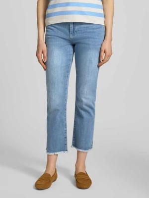 jeansy ze skróconą nogawką z frędzlami MORE & MORE