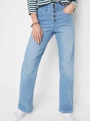 Jeansy ze stretchem, high waist, straight bonprix