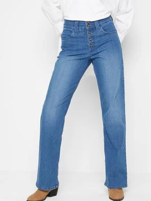 Jeansy ze stretchem, high waist, straight bonprix