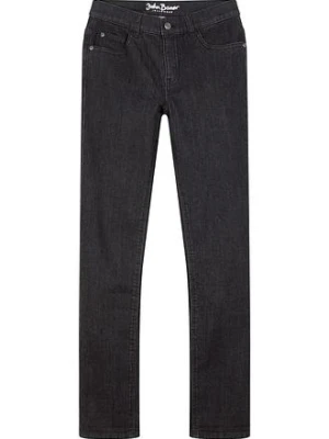 Jeansy ze stretchem i regulowanym paskiem, proste nogawki, slim fit bonprix