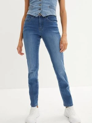 Jeansy ze stretchem, mid waist, prosta nogawka bonprix