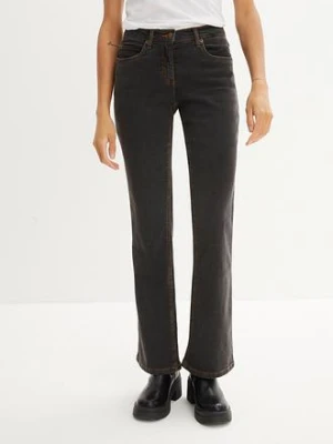 Jeansy ze stretchem o kroju bootcut i wysokim stanem bonprix