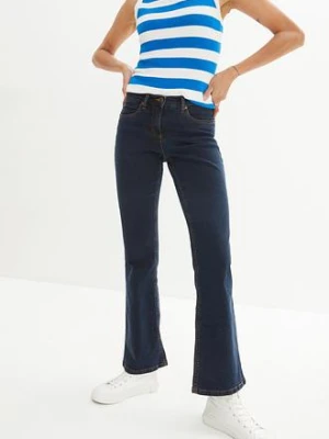 Jeansy ze stretchem o kroju bootcut i wysokim stanem bonprix