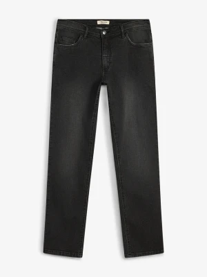 Jeansy ze stretchem regular fit w wygodnym fasonie, straight BonPrix czarny