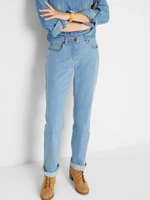 Jeansy ze stretchem straight, mid waist bonprix