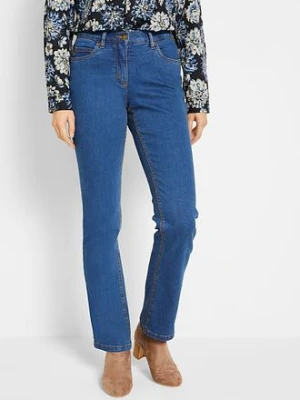 Jeansy ze stretchem straight, mid waist bonprix