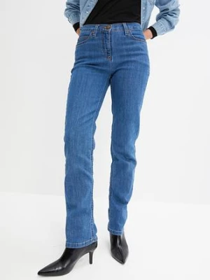 Jeansy ze stretchem, straight, mid waist bonprix