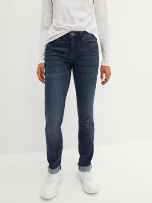 Jeansy ze stretchem straight, mid waist bonprix