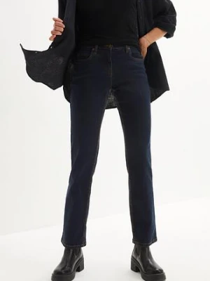 Jeansy ze stretchem straight, mid waist bonprix