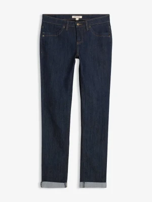 Jeansy ze stretchem straight, mid waist BonPrix niebieski