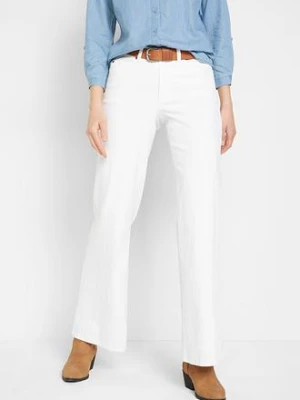 Jeansy ze stretchem wide leg, mid waist bonprix