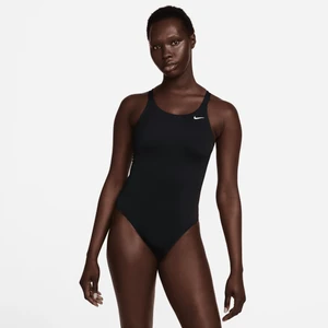 Jednoczęściowy damski kostium kąpielowy typu fastback Nike Poly Solid - Czerń
