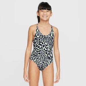 Jednoczęściowy sznurowany kostium dla dużych dzieci (dziewcząt) Nike Swim - Żółty