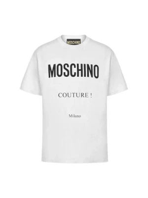 Jednokolorowa koszulka z logo Moschino