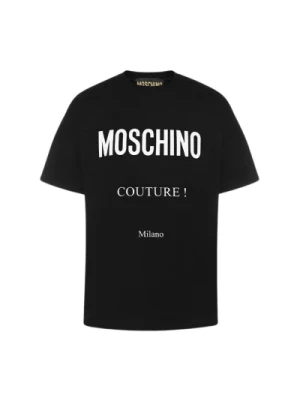 Jednokolorowa koszulka z logo Moschino