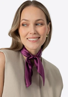 Jednolita damska apaszka z jedwabiu fioletowa Wittchen
