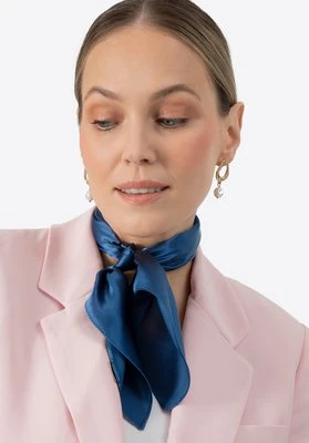Jednolita damska apaszka z jedwabiu niebieska Wittchen