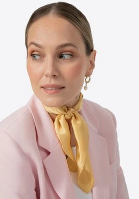 Jednolita damska apaszka z jedwabiu żółta Wittchen