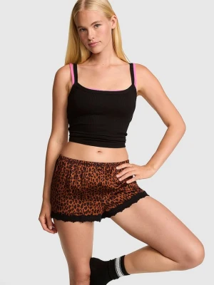 Jedwabiste szorty piżamowe z koronkową lamówką Victoria's Secret