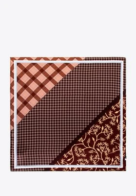 Jedwabna apaszka wzorzysta brązowa Wittchen