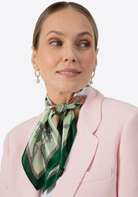 Jedwabna apaszka wzorzysta zielono - biała Wittchen