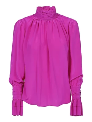 Jedwabna bluzka w różowym kolorze Crida Milano
