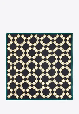 Jedwabna chusta damska w motyw geometryczny czarno - złota Wittchen