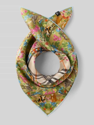 Jedwabna chustka z kwiatowym wzorem na całej powierzchni model 'Nicki' Fraas