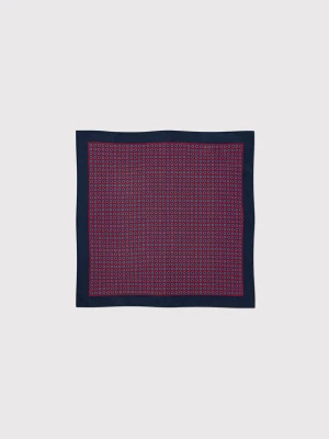 Jedwabna czerwona poszetka męska w mikrowzór Pako Lorente