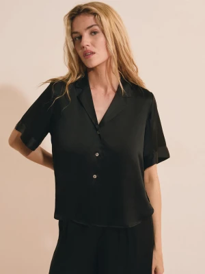 Jedwabna koszula z krótkim rękawem Etam