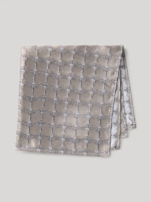 Jedwabna poszetka Cornflower w jasnobrązowo-szarym wzorze Joop