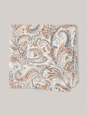 Jedwabna poszetka w kolorze beżowym/niebieskim Joop