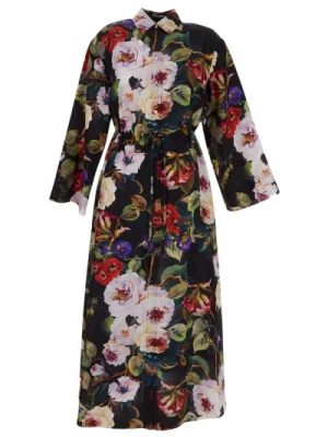 Jedwabna sukienka z długimi rękawami Dolce & Gabbana